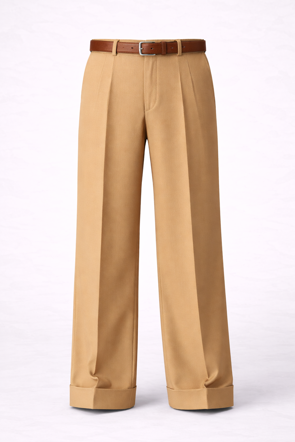 Camel Wide-Leg Trousers