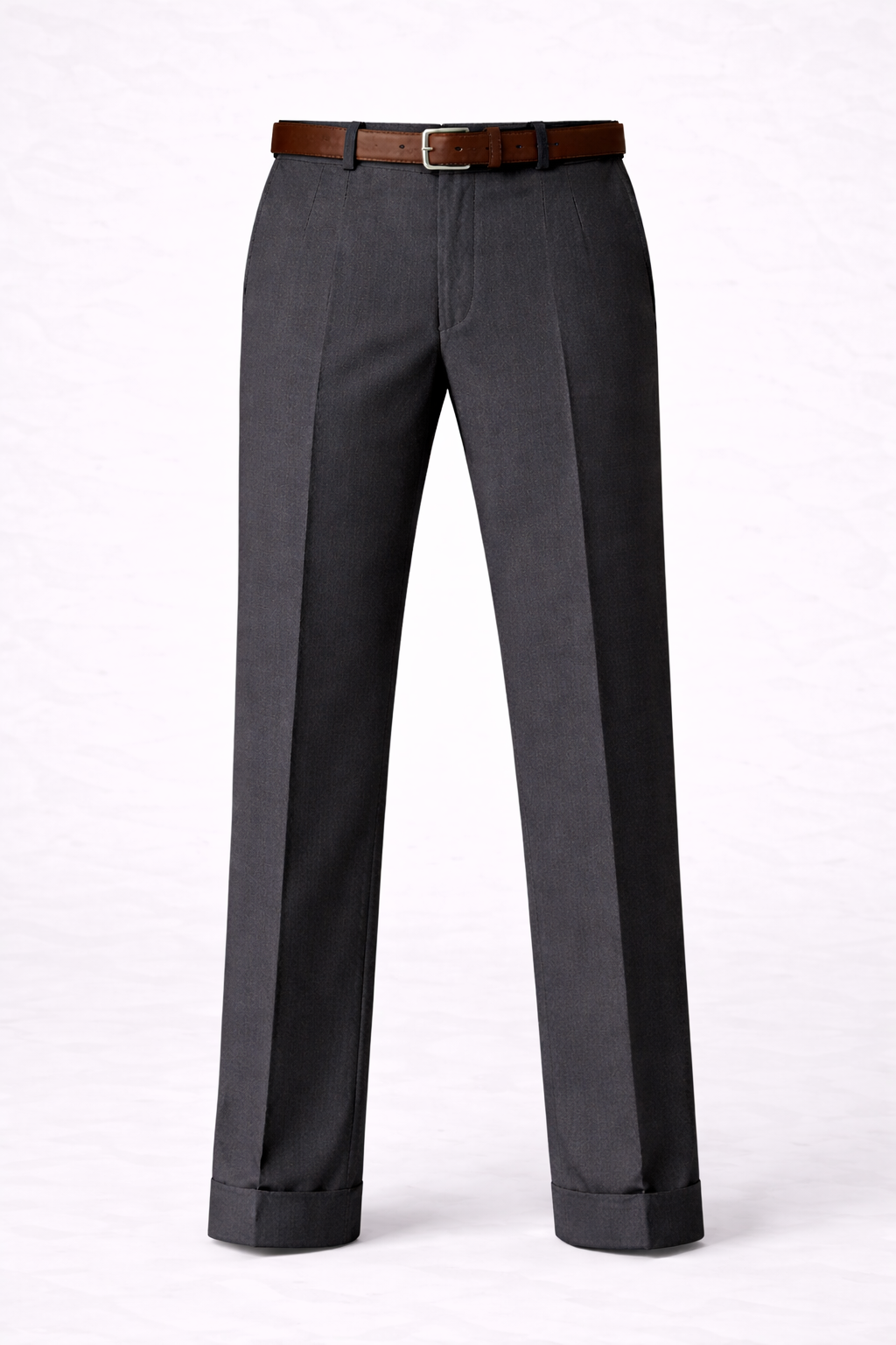 Charcoal Wool Slim Trousers