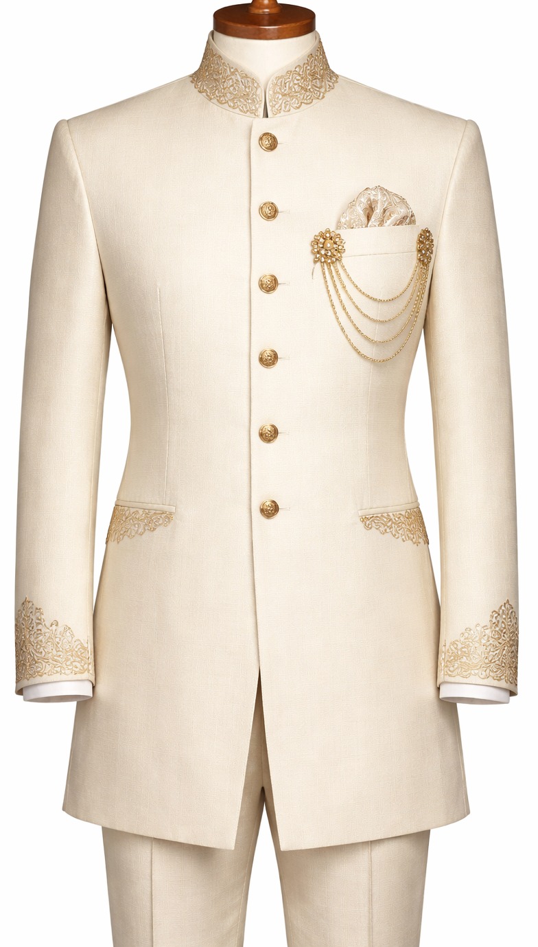 Ivory Sherwani Suit